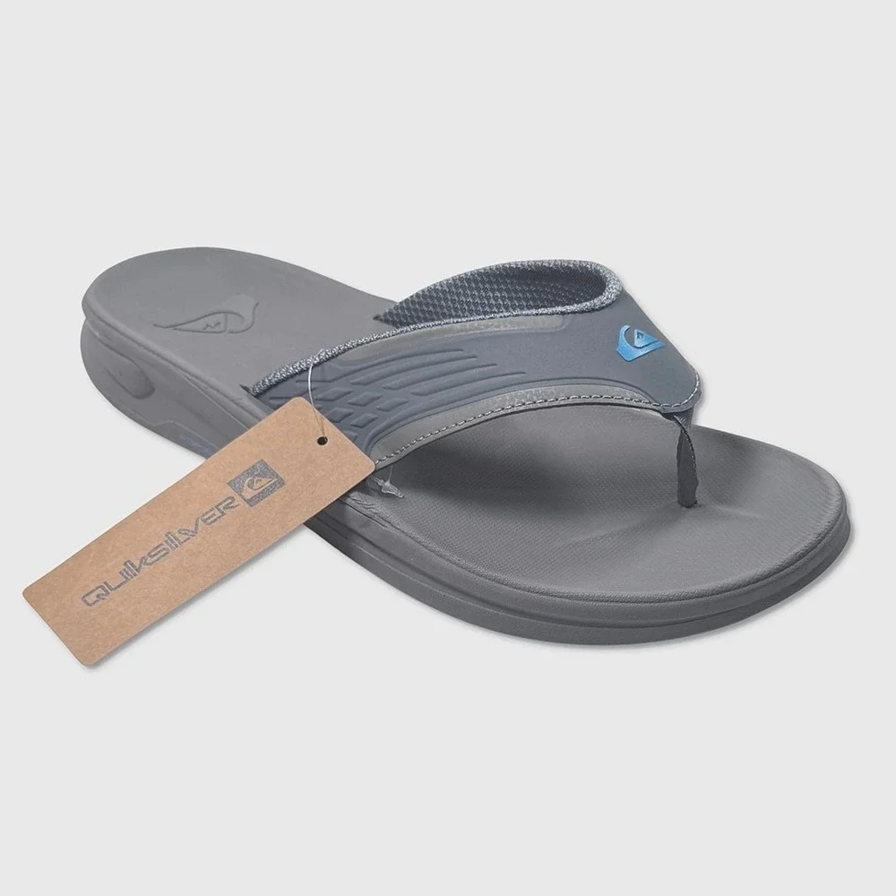 Quiksilver Surge Squish Sandals / Flip-Flops - NWT Mens Size 9 Grey - #49612-K7